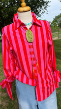 Poppy Pink Striped Top