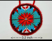 Handmade in Beaded Red Flower Necklace