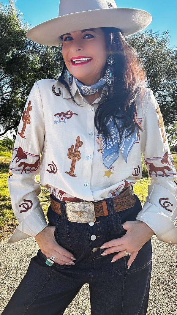 Longhorn Buckle w/Tooled Belt