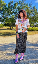 Leopard Olive Midi Skirt
