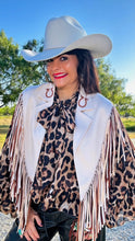 Horseshoe Cream and Tan Fringe Shrug