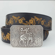 Bucking Horse Buckle w/Tooled Belt