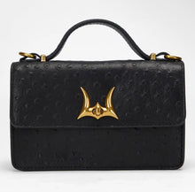 Ostrich Leather Black Bag