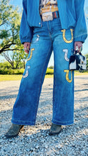 Lucky Horseshoe Painted Jeans