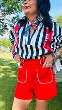 Red High Waist Shorts
