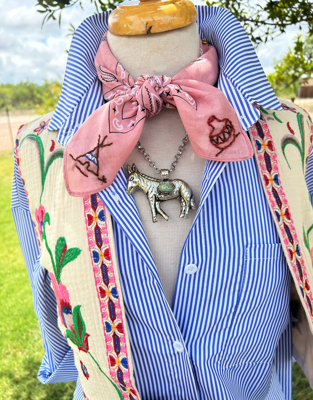 Zuni Embroidered Bandana