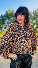 Leopard Ruffle Chiffon Blouse