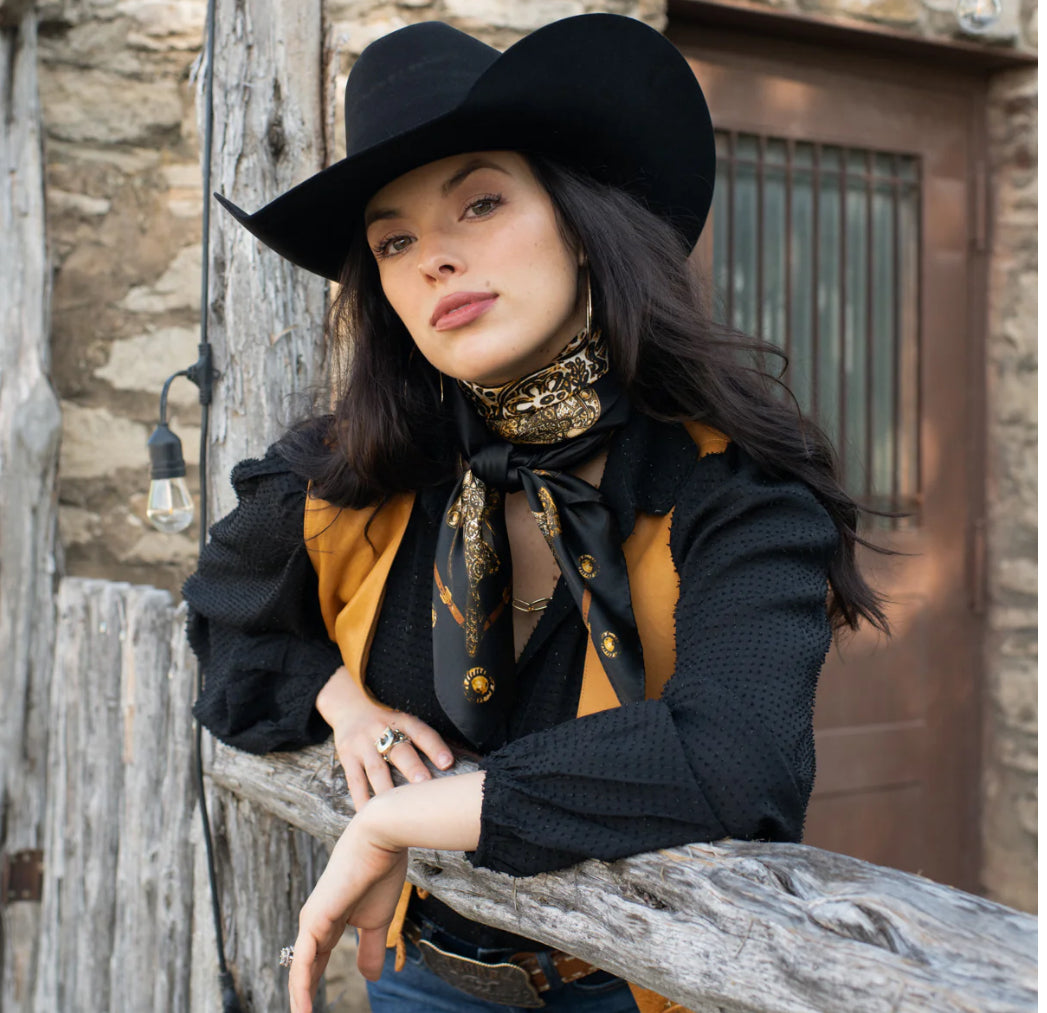 FringeScarves Saddle Up Black