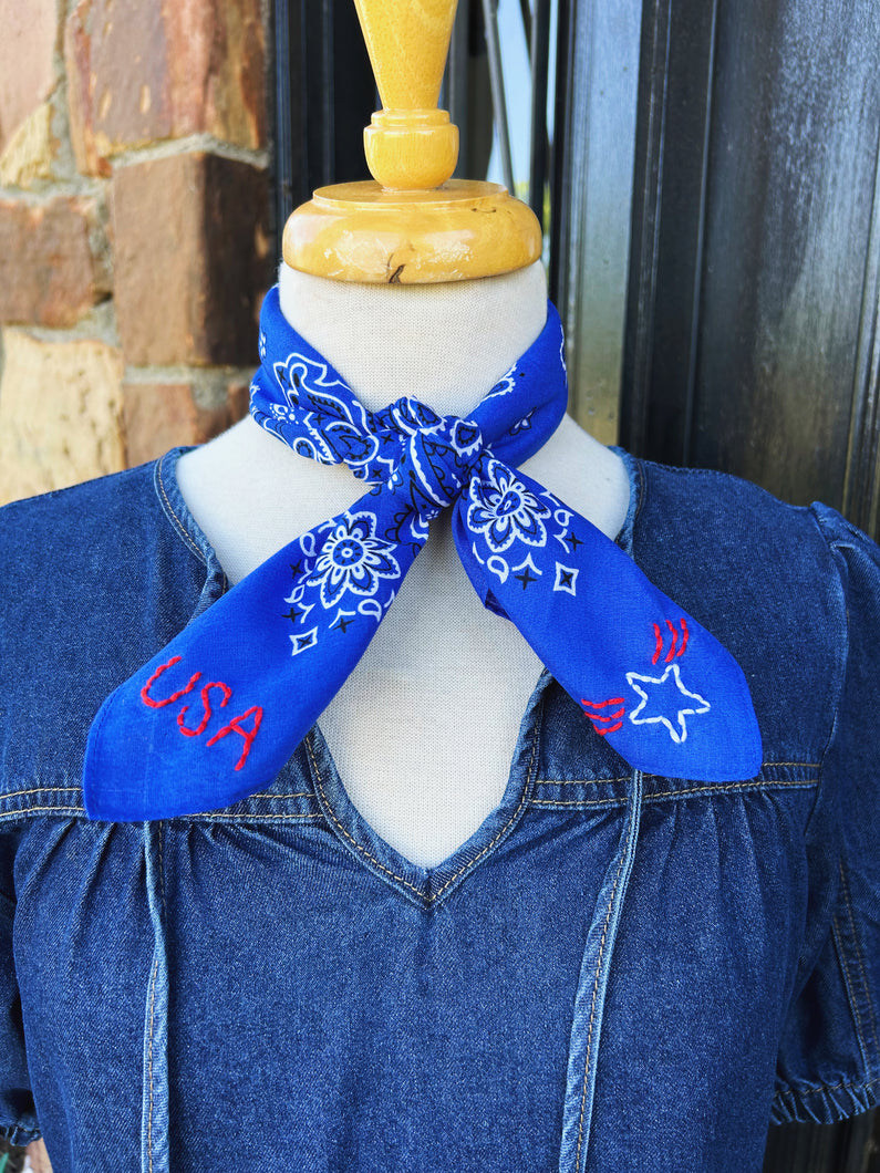 USA Embroidered Bandana