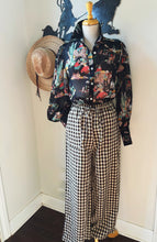Black Wagon Wheel Chiffon Blouse