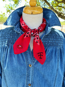 Embroidered Red Raider Bandana