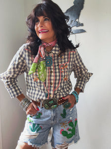Western Embroidered Cactus 🌵 Blouse