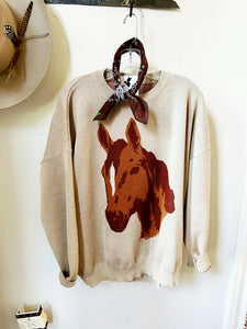 Horse Head Oversize Sweater