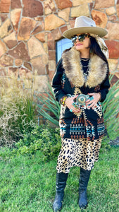 Carly Aztec Fur Collar Vest