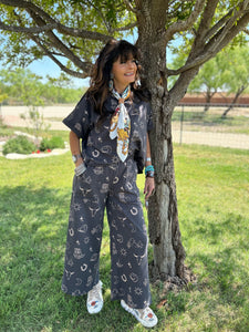Rancho French Terry Wide Leg Pant