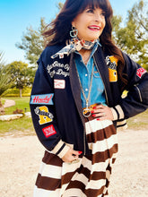 Just One Of Them Days Rodeo Patchwork Varsity Bomber Jacket