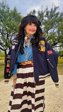 Just One Of Them Days Rodeo Patchwork Varsity Bomber Jacket
