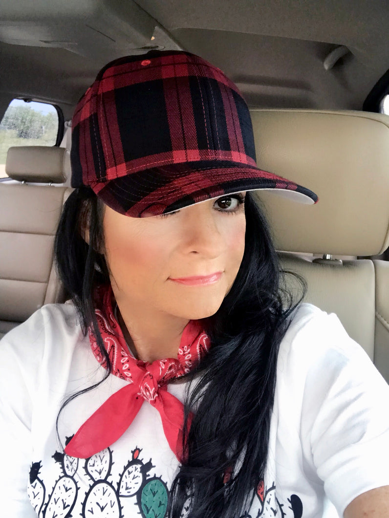 Red Plaid Cap-Pradera - purveyors of the west