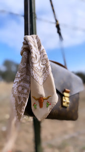 Embroidered Cattle Call Bandana-Pradera - purveyors of the west