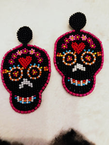 Sugar Skull Earrings-Pradera - purveyors of the west
